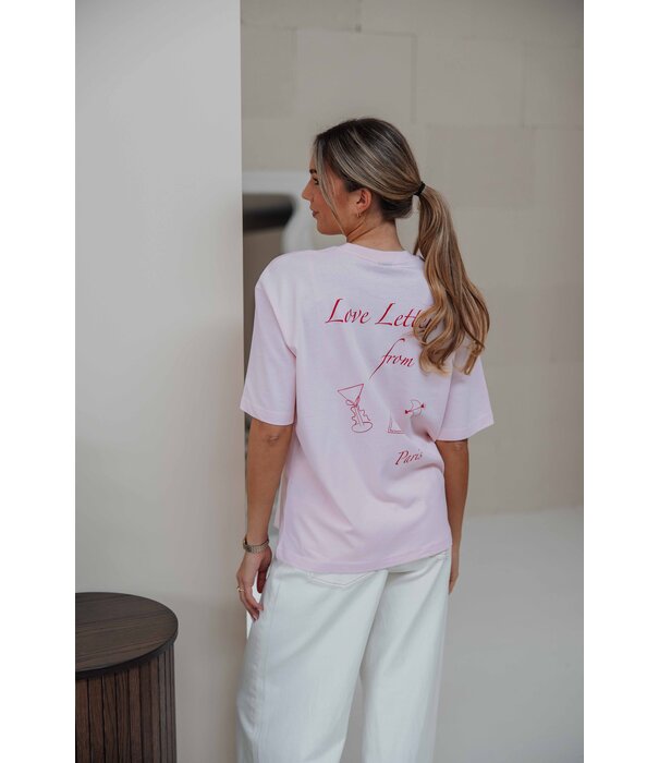 Gina Tricot Gina Tricot Printed oversized tee love letter | roze