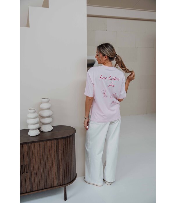 Gina Tricot Gina Tricot Printed oversized tee love letter | roze