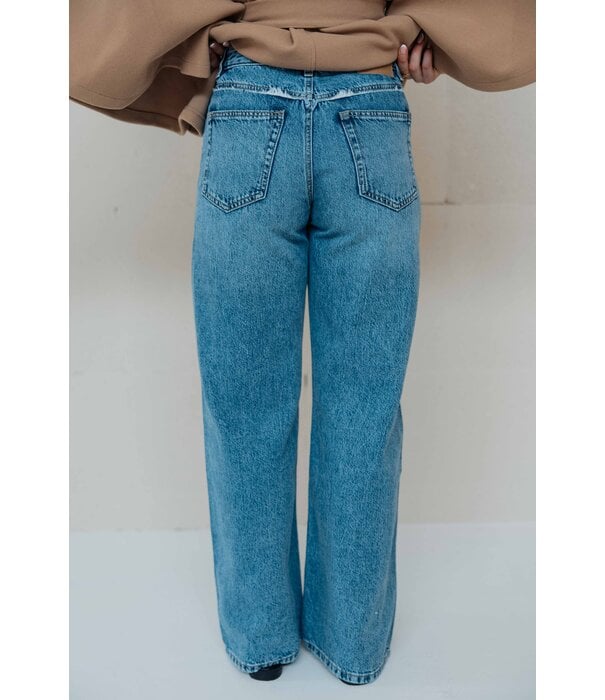 Gina Tricot Gina Tricot Fringe seam jeans | blauw