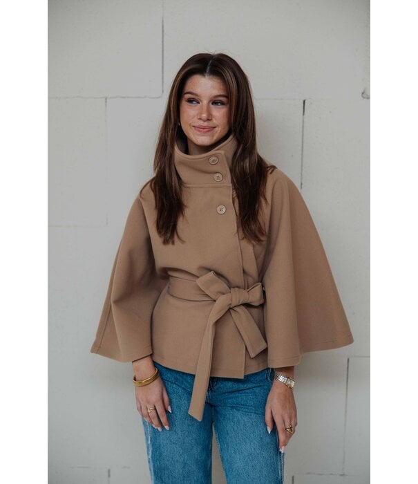 Gina Tricot Gina Tricot Belt cape jacket | camel