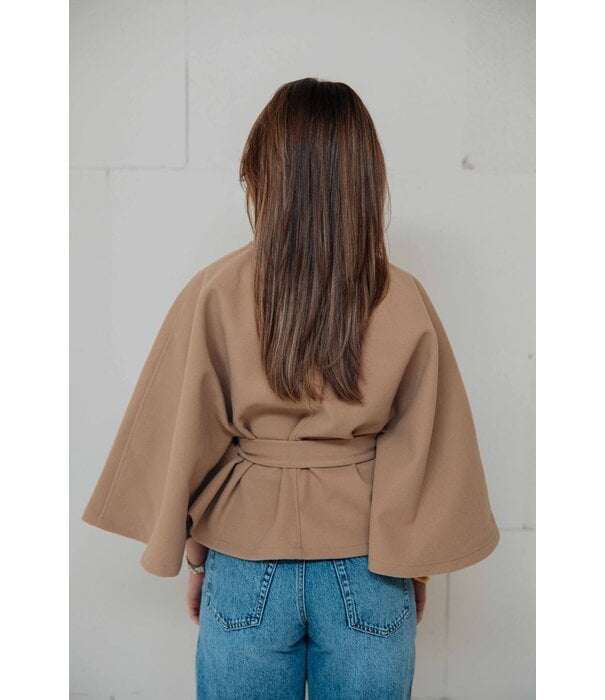 Gina Tricot Gina Tricot Belt cape jacket | camel