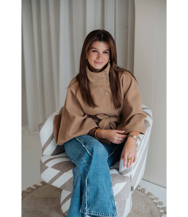 Gina Tricot Gina Tricot Belt cape jacket | camel