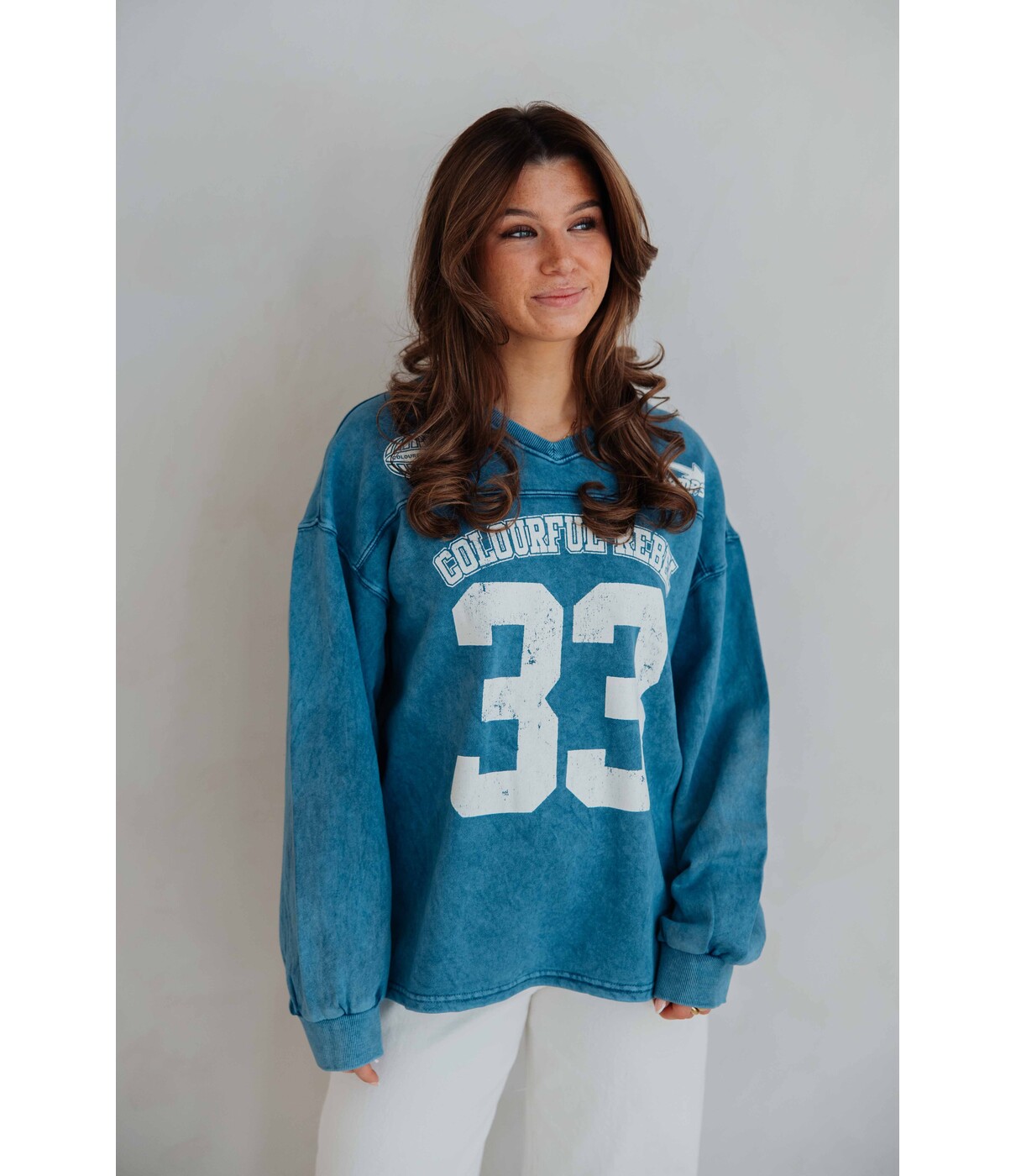 Colourful Rebel Colourful Rebel 33 washed baseball sweat | blue