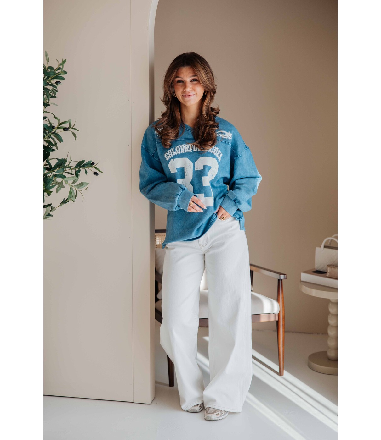 Colourful Rebel Colourful Rebel 33 washed baseball sweat | blue