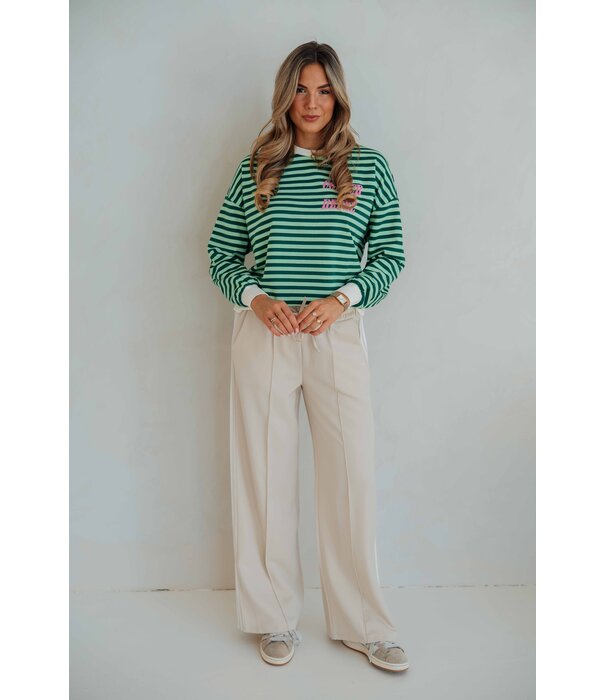 Colourful Rebel Colourful Rebel Contrast cuﬀ sweat | green