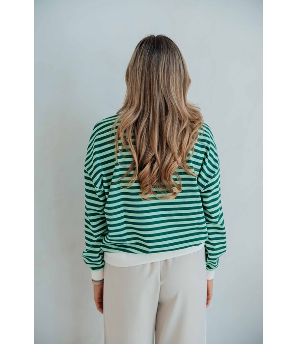 Colourful Rebel Colourful Rebel Contrast cuﬀ sweat | green