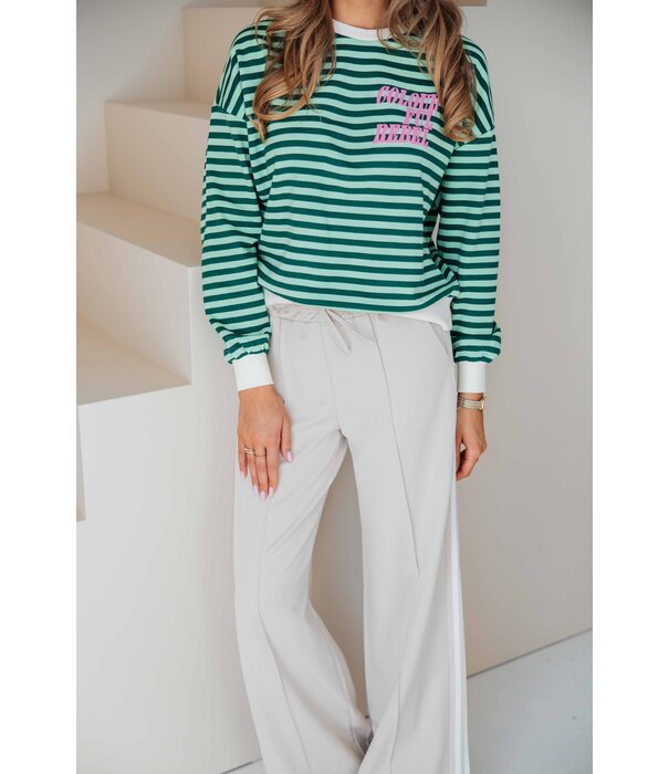 Colourful Rebel Colourful Rebel Contrast cuﬀ sweat | green