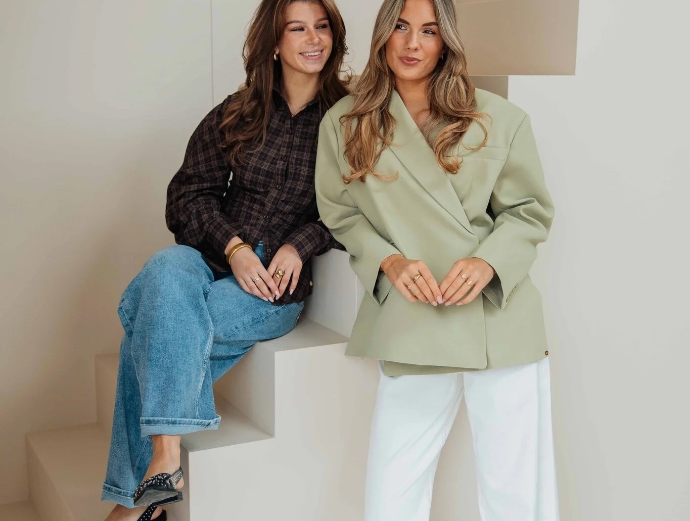 Laagjes outfit in de lente