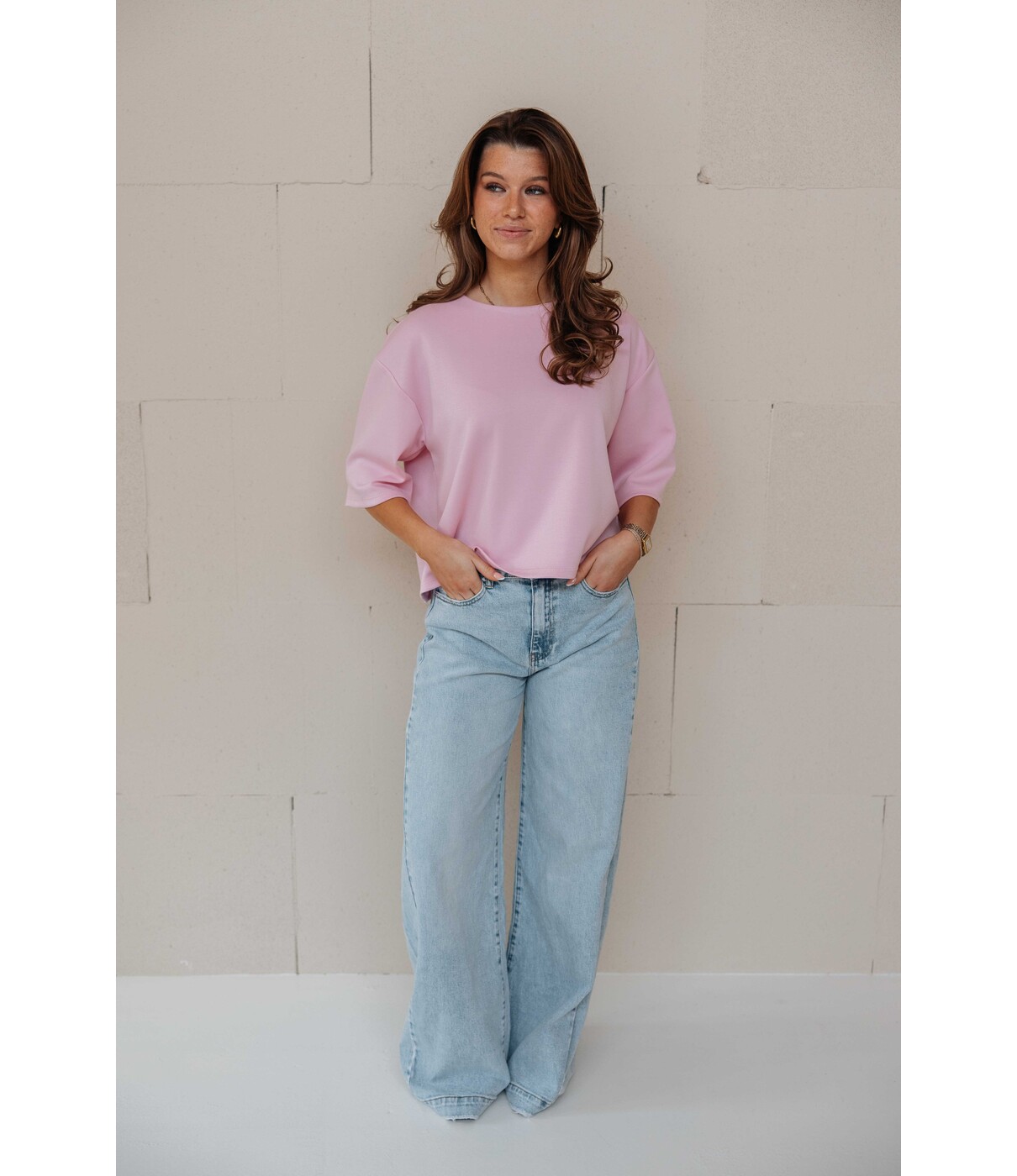 Jeans wide leg blauw | Belle
