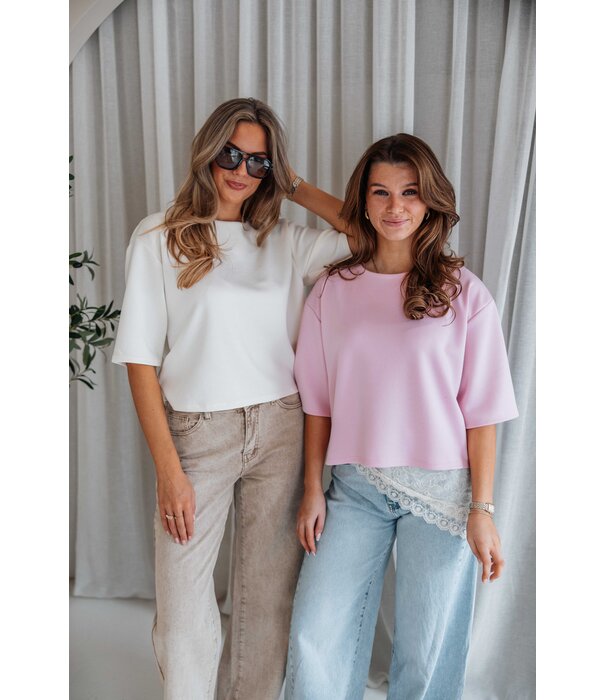 La Rebelle T-shirt roze | Hanna