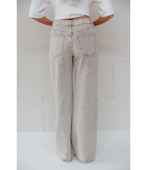 La Rebelle Jeans wide leg extra long | taupe