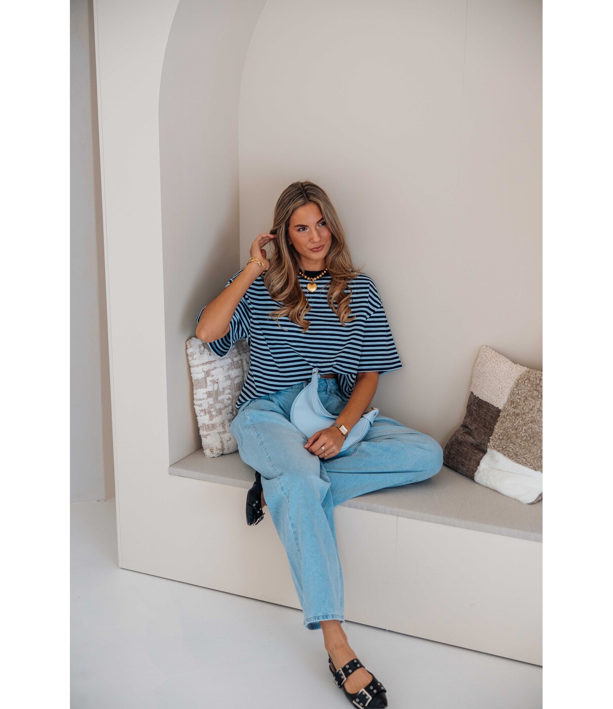 Top gestreept blauw | Stella