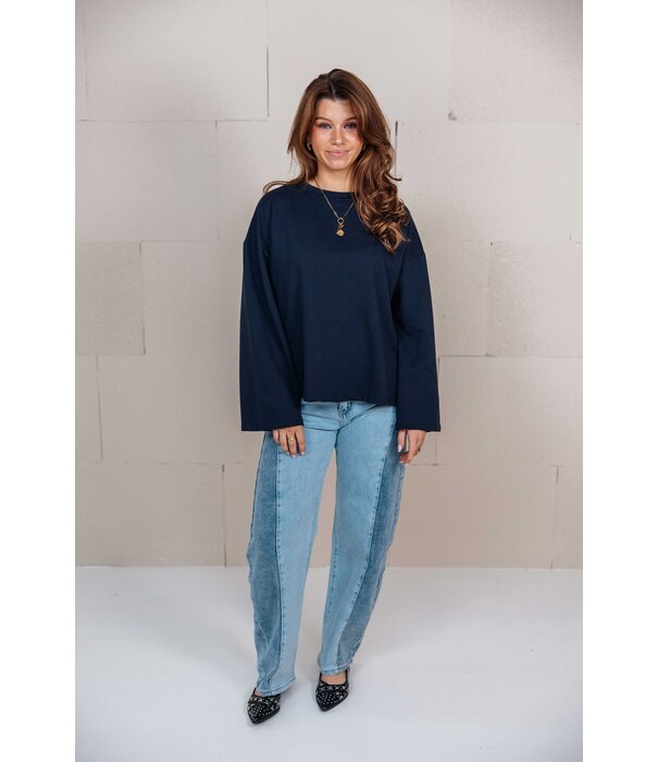 La Rebelle Top navy blauw | Ellie