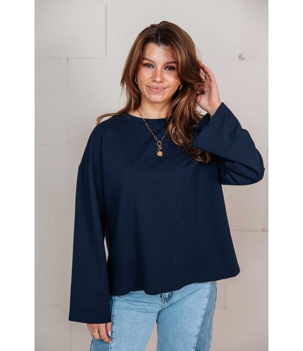 La Rebelle Top navy blauw | Ellie