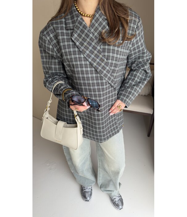 La Rebelle Blazer geruit blauw | Jasmijn