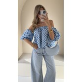 Top blauw polkadot | Emmy