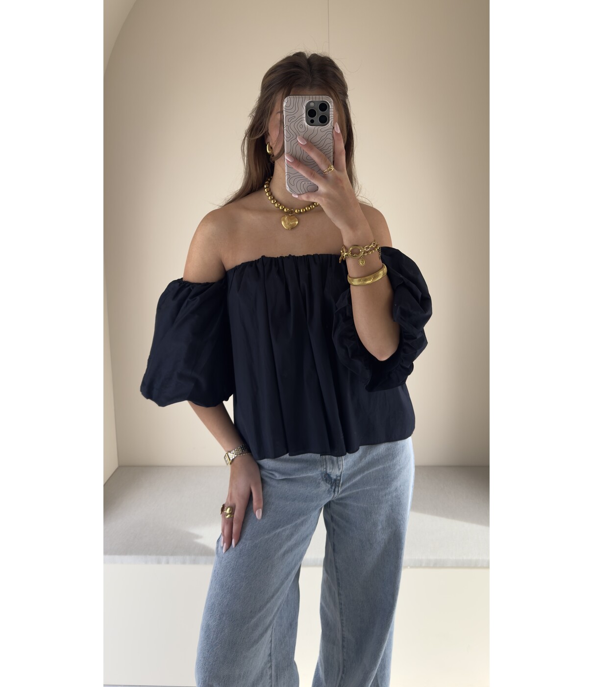 Top navy blauw  | Emmy