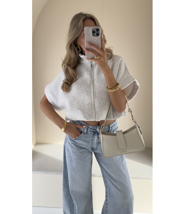 La Rebelle Zip top grijs | Daphne