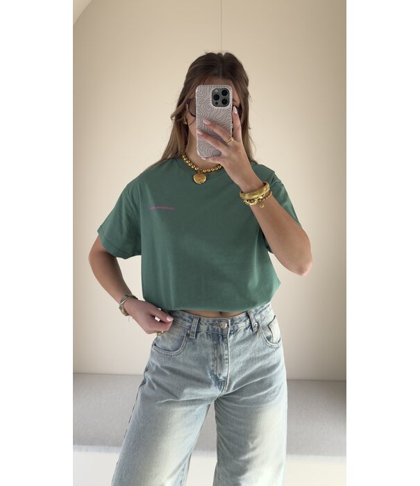 Colourful Rebel Colourful Rebel CR 76 acid wash tee | groen