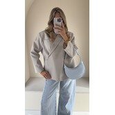 Blazer geruit lichtblauw/taupe | Jasmijn