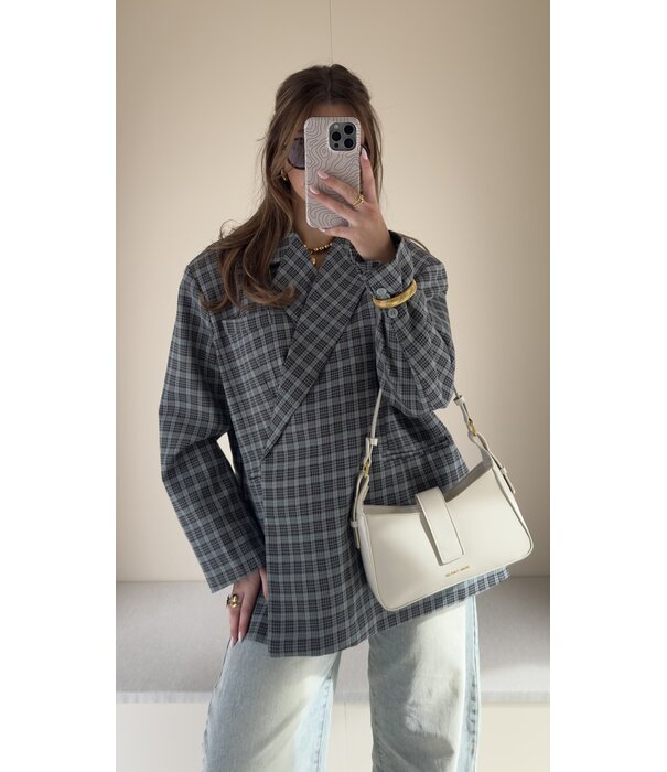 La Rebelle Blazer geruit blauw | Jasmijn