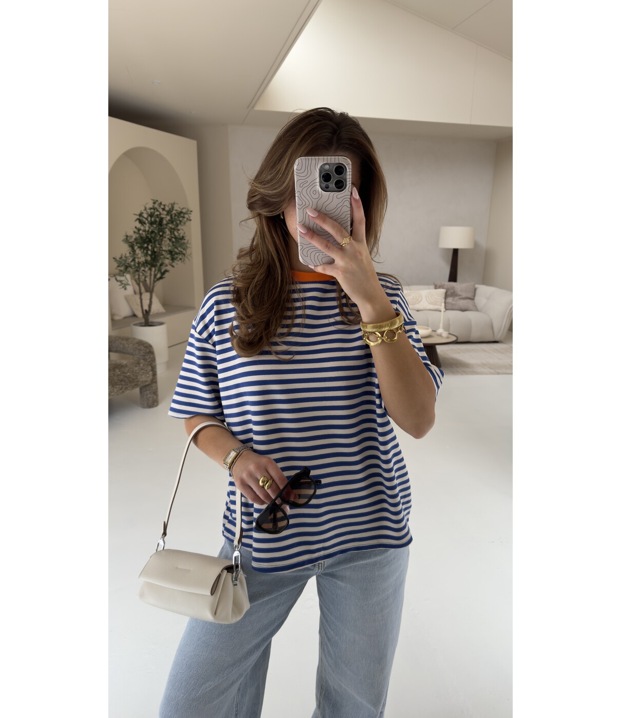 Top gestreept blauw/wit | Jetske