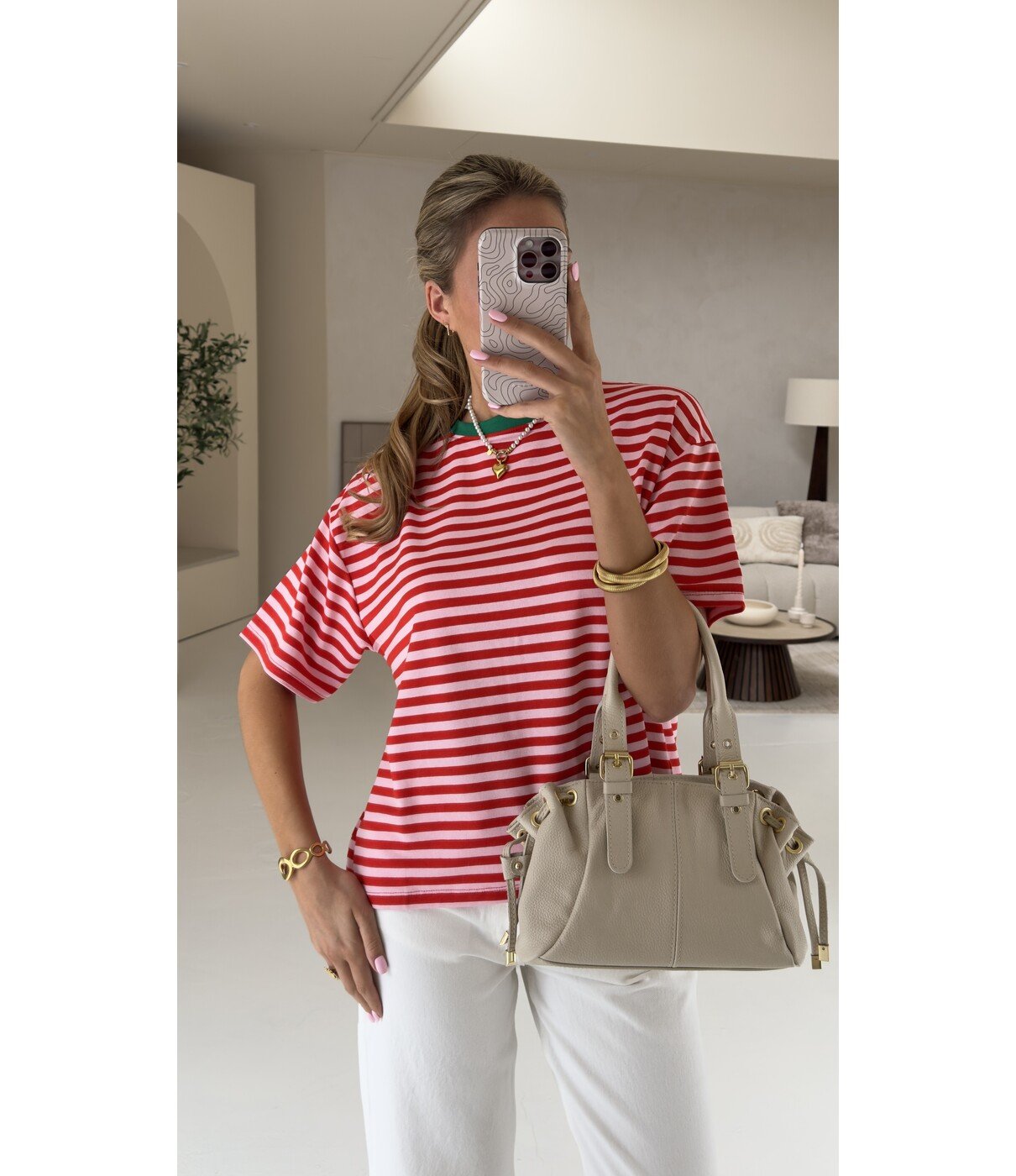 Top gestreept rood/roze | Jetske