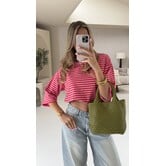 Top gestreept roze/rood | June