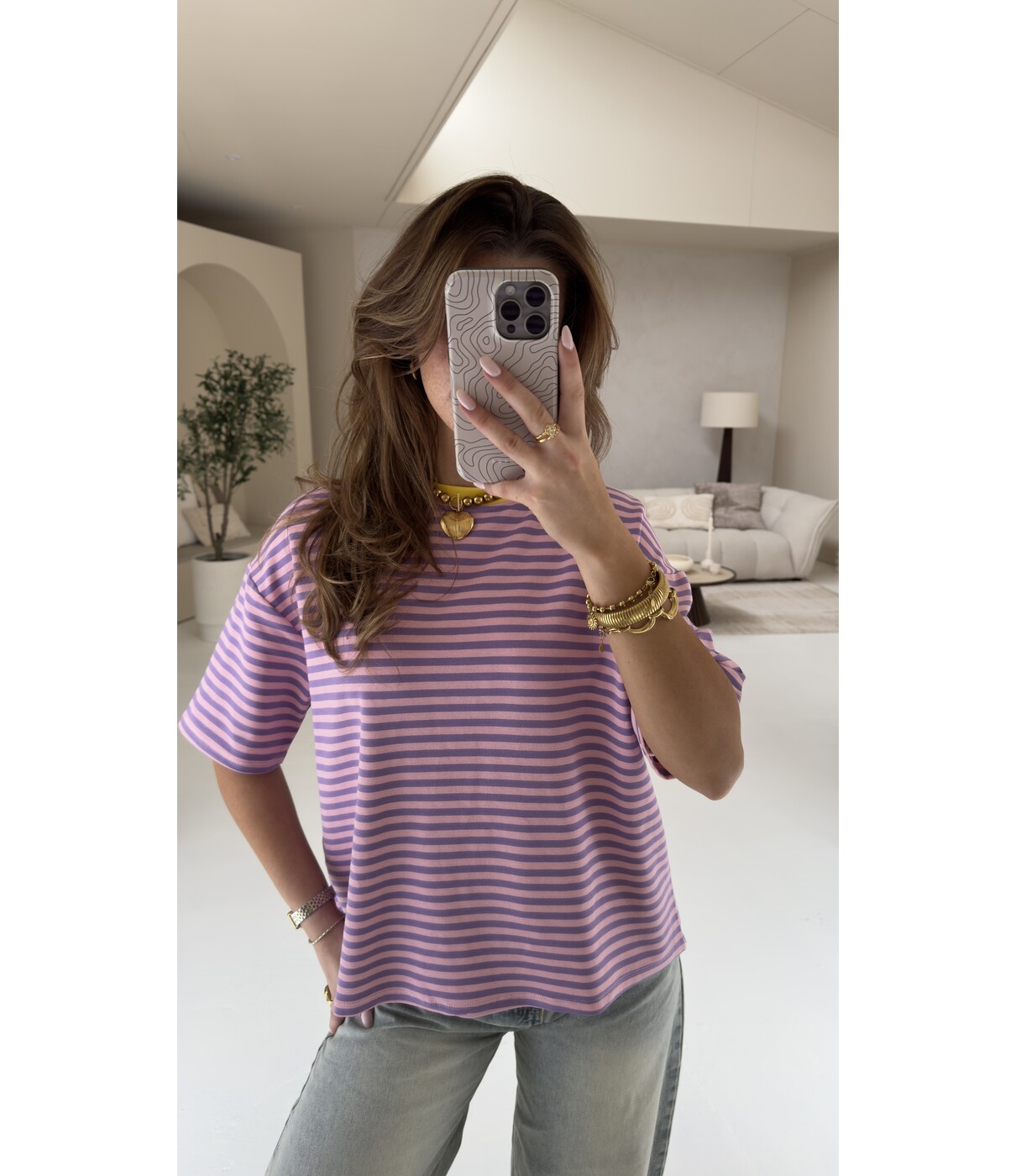 Top gestreept lila/roze | Jetske