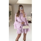 Gina Tricot Flowy frill mini dress | orchid pink