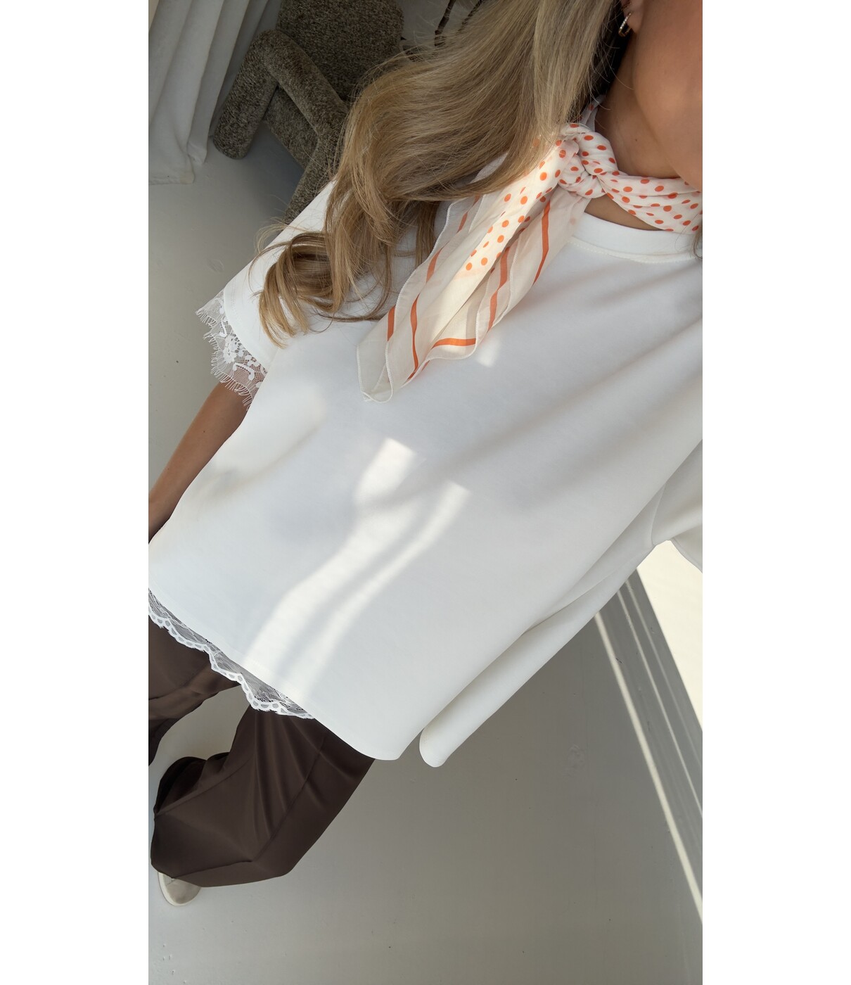 Sjaaltje polkadot | oranje