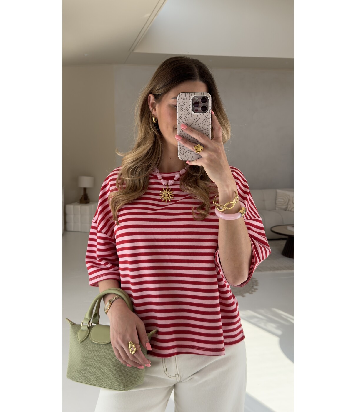 Top gestreept rood/roze | Bambi