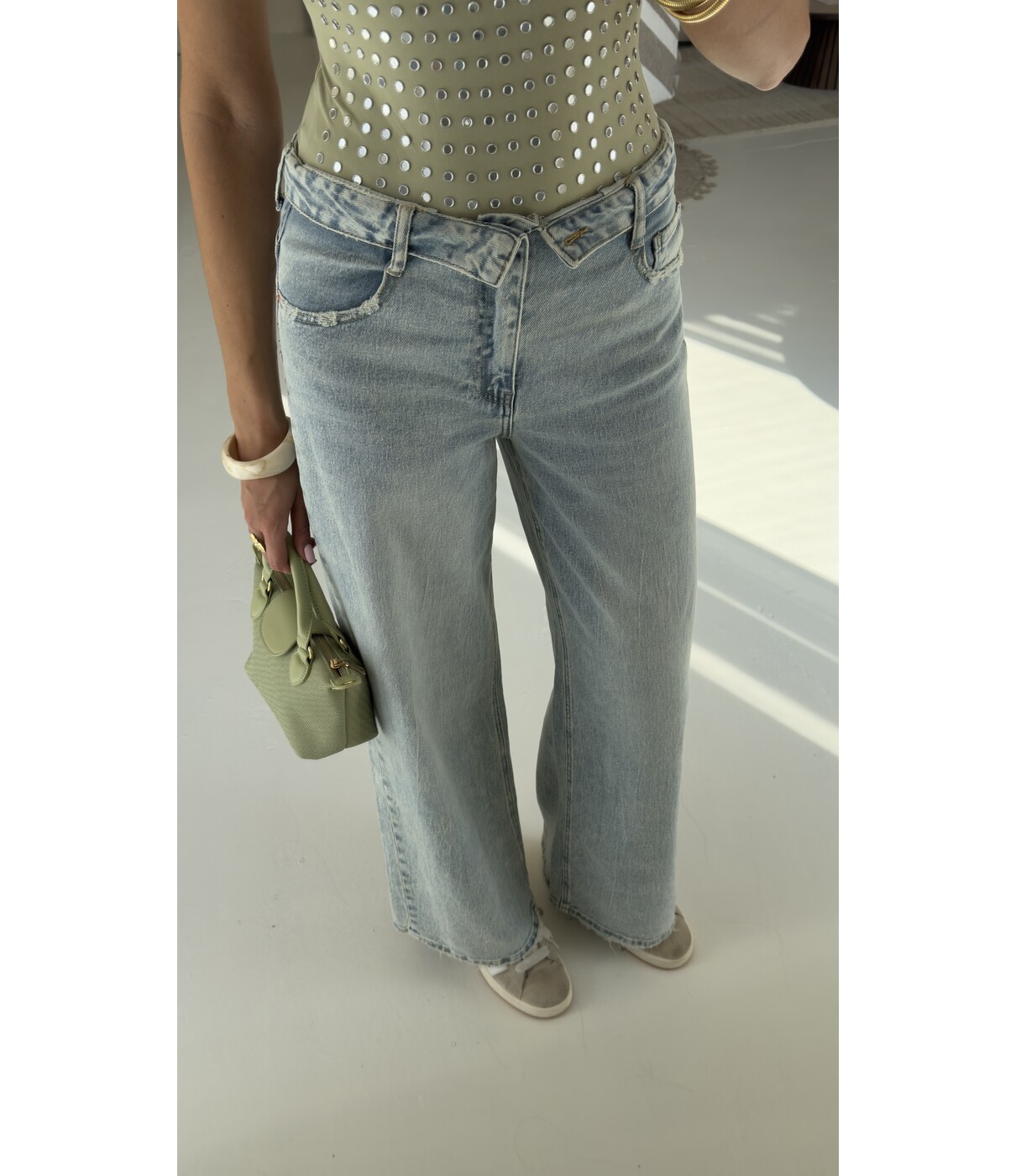 Jeans wide leg blauw | Jolijn