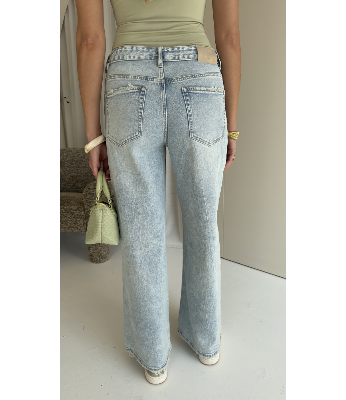 Jeans wide leg blauw | Jolijn