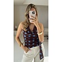 Top polkadot bruin/blauw | Fee