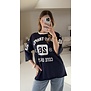 T-shirt baseball navy blauw | Mila