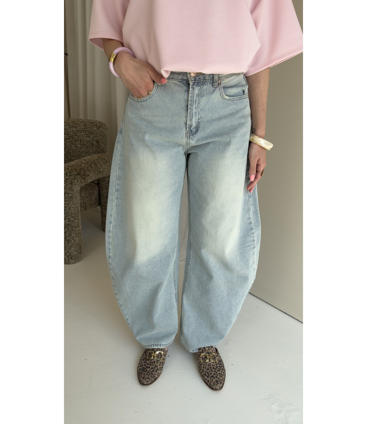 Jeans balloon blauw | Babette