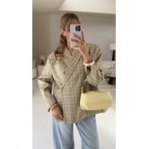 Blazer geruit geel/taupe | Jasmijn