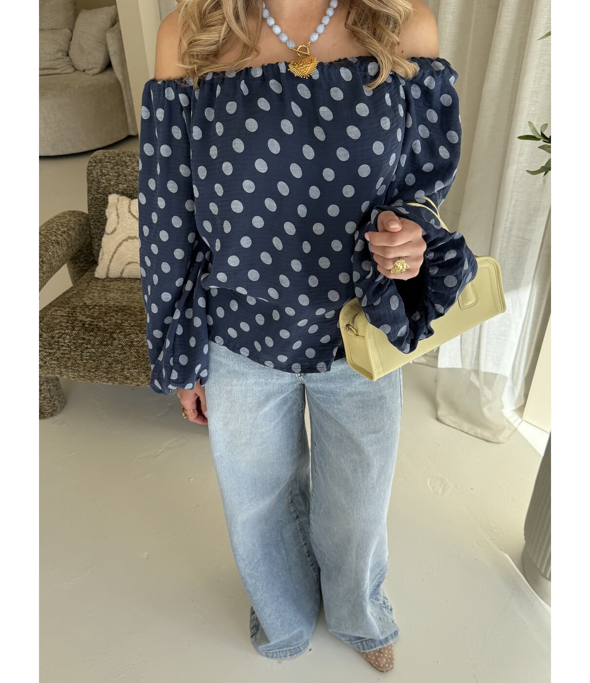 Top blauw polkadot | Karin