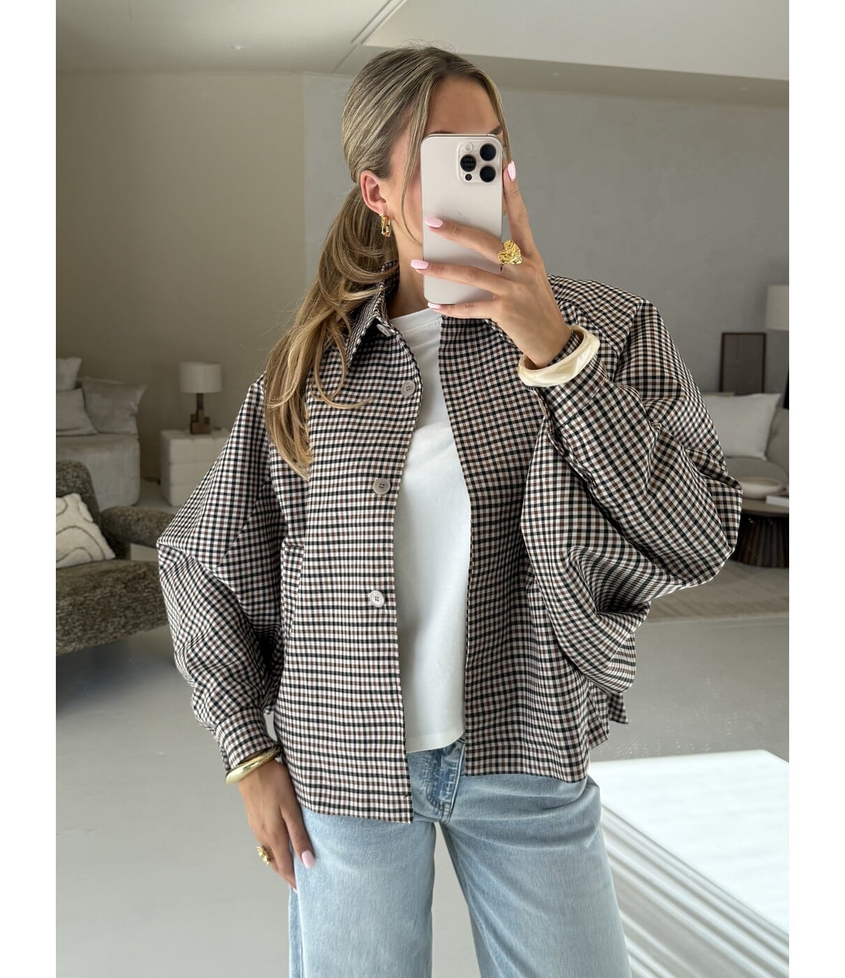 Jasje geruit taupe | Eli