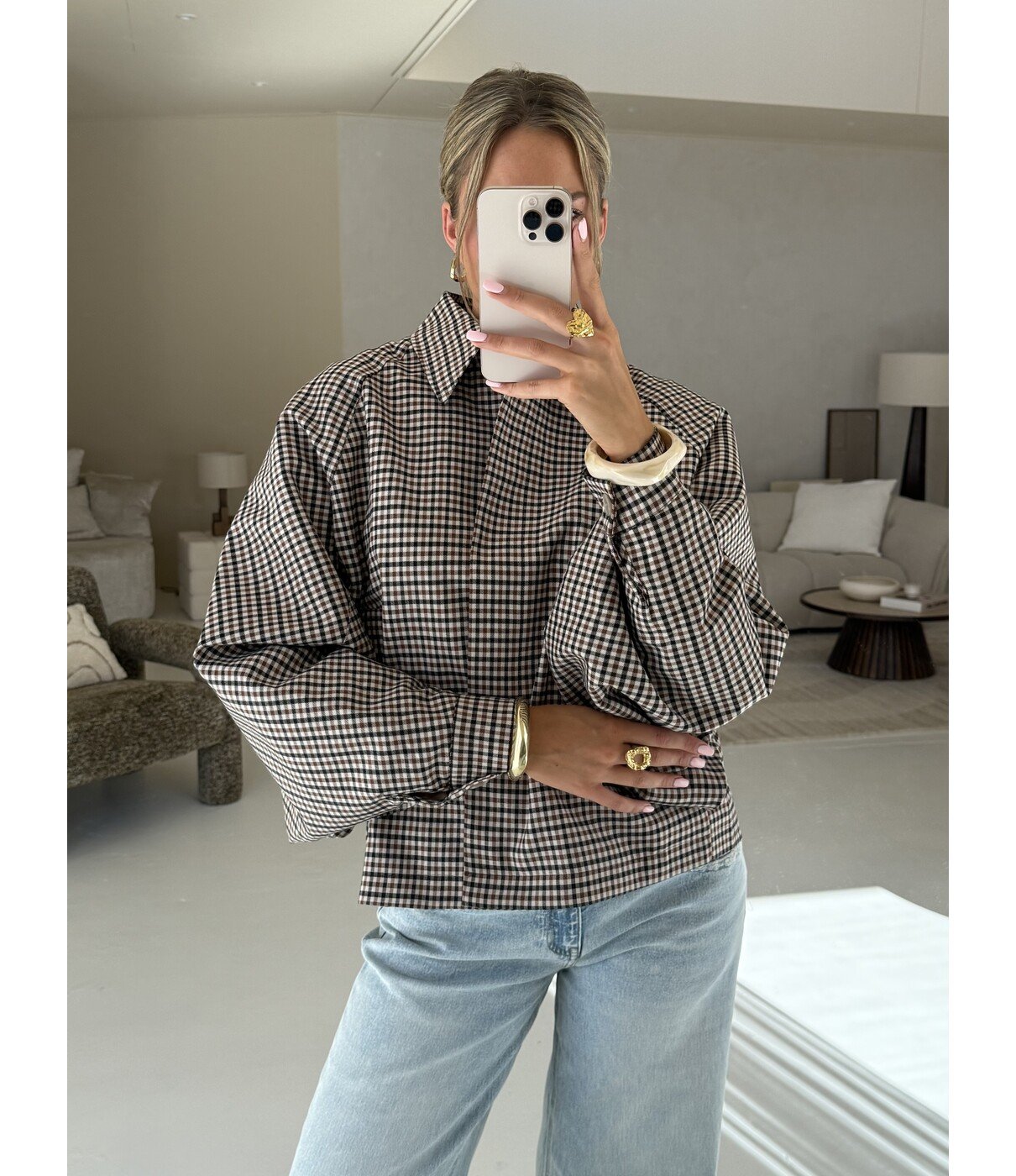 Jasje geruit taupe | Eli