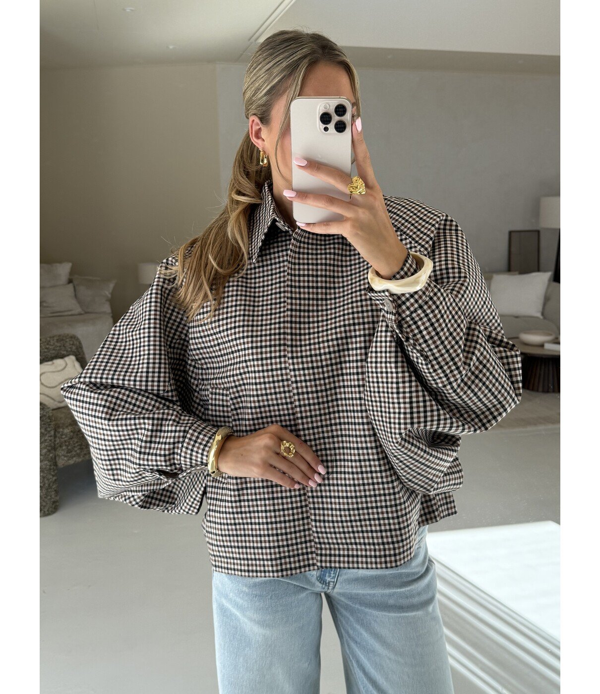 Jasje geruit taupe | Eli