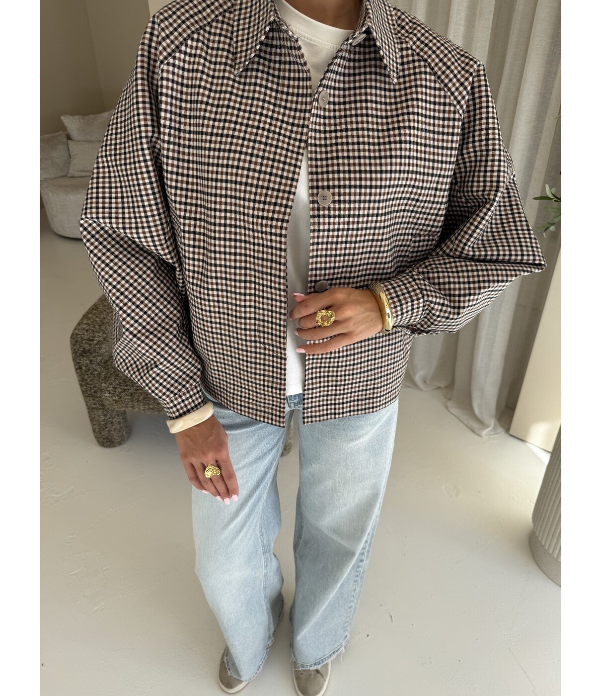 Jasje geruit taupe | Eli