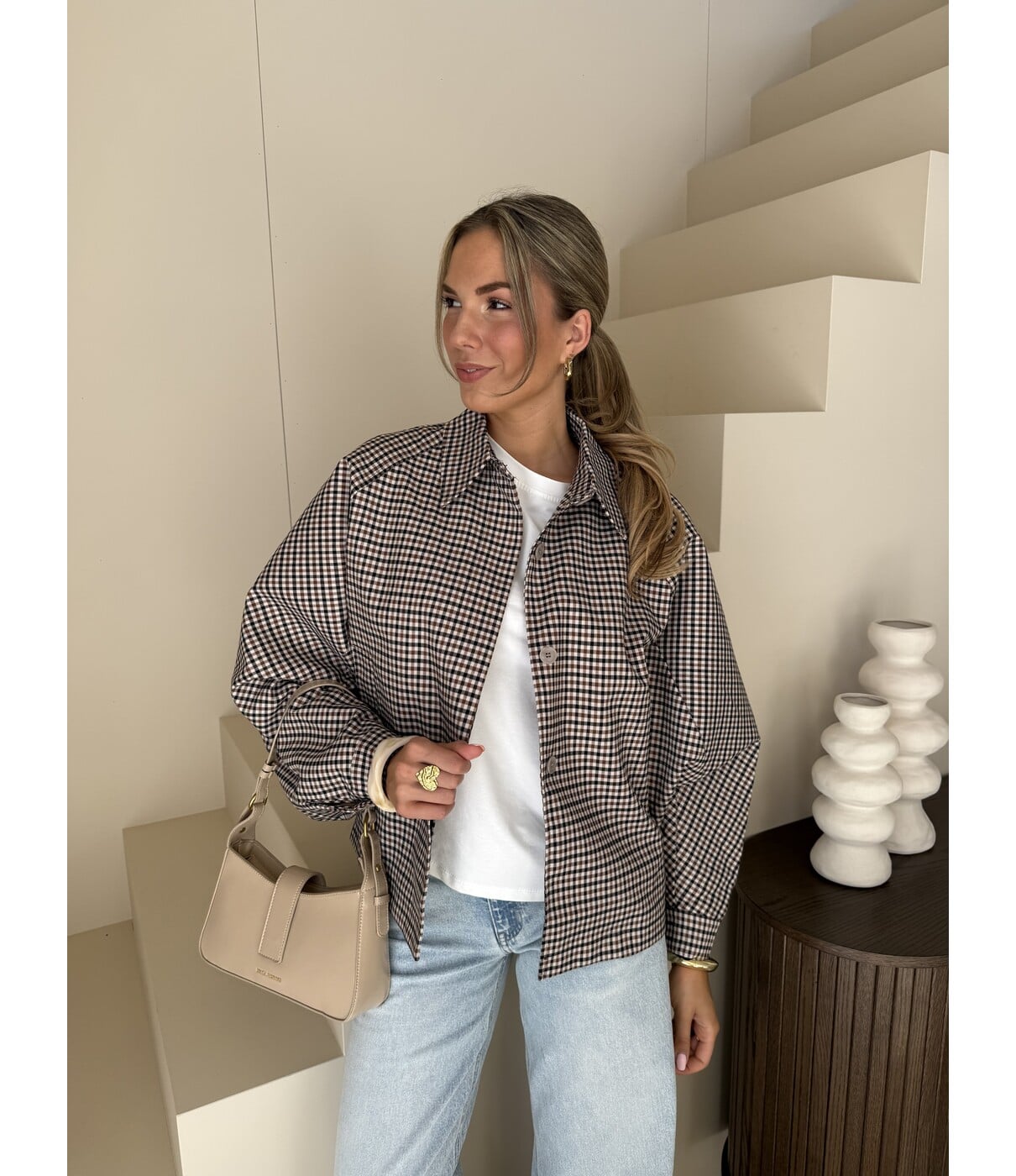 Jasje geruit taupe | Eli