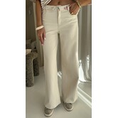 Jeans wide leg beige | Jolijn
