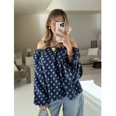 Top blauw polkadot | Karin