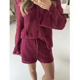 Colourful Rebel Norah crochet short | deep burgundy