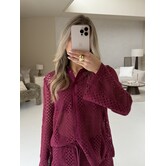 Colourful Rebel Lexi crochet blouse | deep burgundy