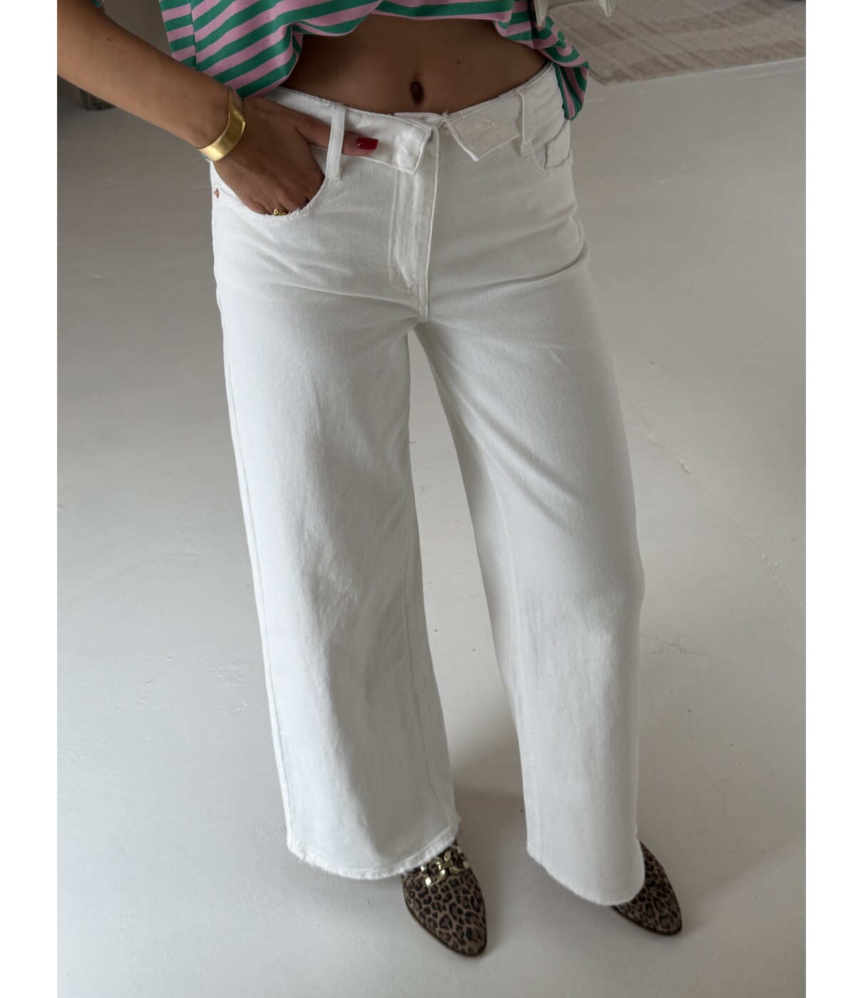 Jeans wide leg wit | Jolijn
