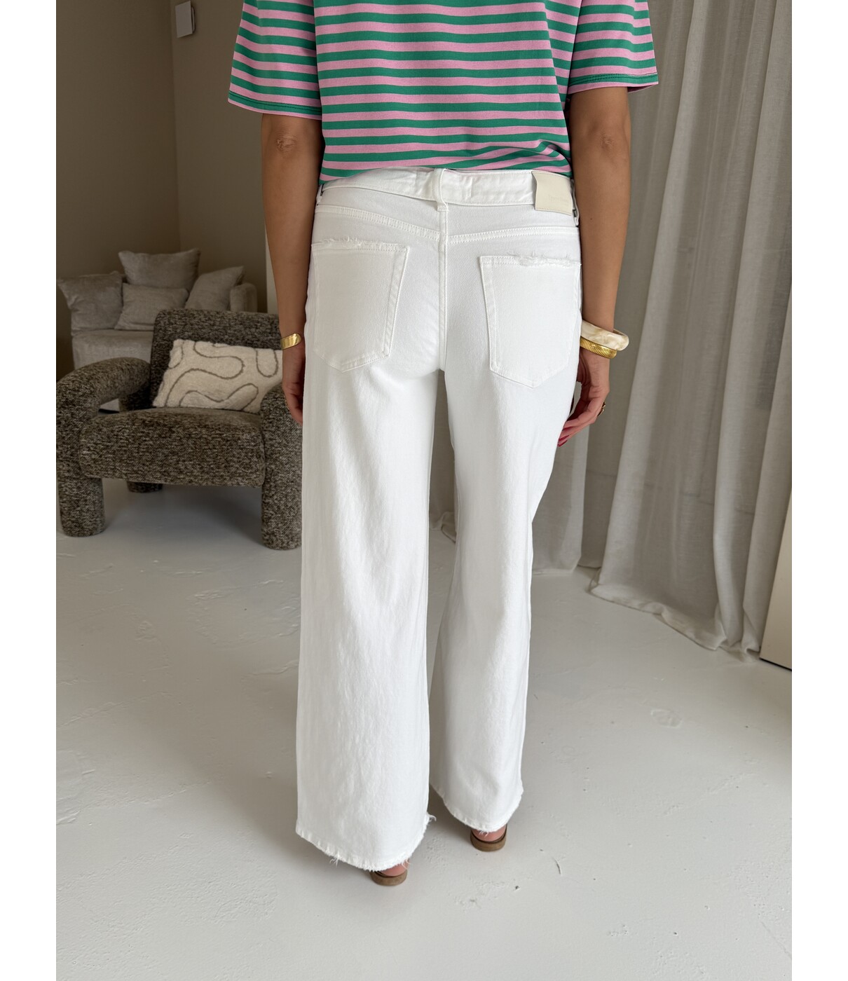 Jeans wide leg wit | Jolijn